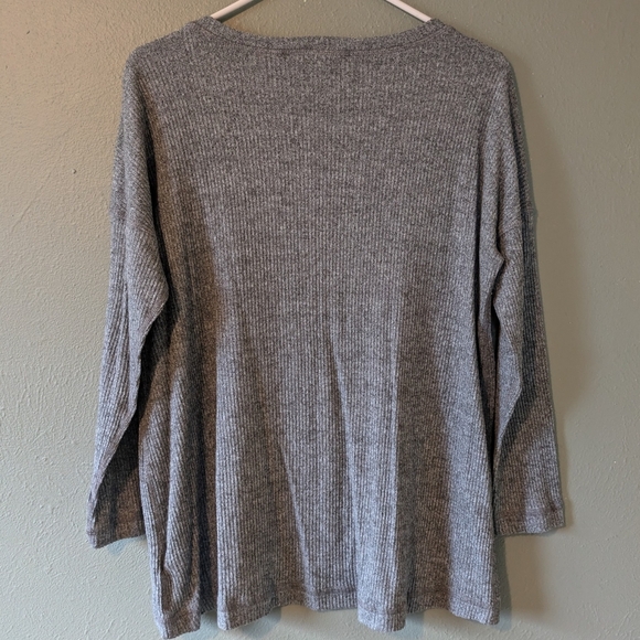 Soft Surroundings Gray Ribbed Top Size XLP - Picture 3 of 5
